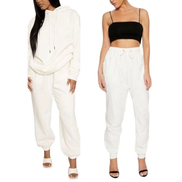 Naked Wardrobe Jogger Cozy Sweatpants Women's sz XL in White NEW WITH TAGS - Picture 1 of 12